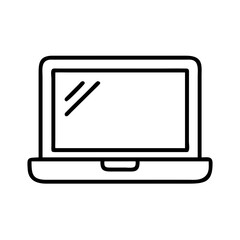 Poster - Laptop computer vector icon for technology and business use in web design and graphic design projects
