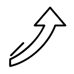 Poster - Arrow pointing up right curve icon vector illustration for growth success and direction concept design 100