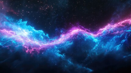 abstract cosmic nebula background with blue and purple vibrant light