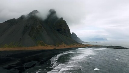 Wall Mural - Flying over the landscape of Iceland during daytime
