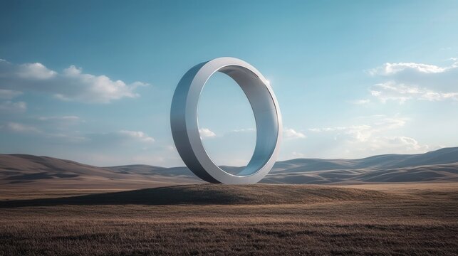 wind energy converter with giant rotating blades, transforming wind into mechanical power, set in a large open field, clean and modern design.