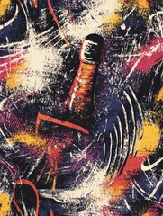 Poster - Abstract Composition with Brushstrokes and Overlapping Colors, evoking Artistic Expression