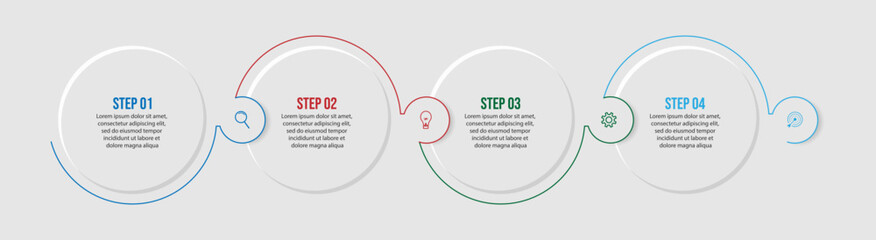 Aufkleber - simple infographic design with lines and icons, suitable for your business presentation