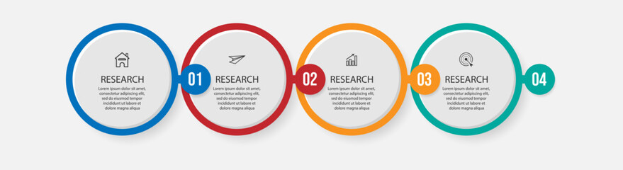 Aufkleber - simple infographic design with lines and icons, suitable for your business presentation