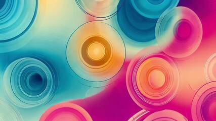 Poster - whimsical rings in vibrant hues: captivating, abstract imagery showcases a playful dance of overlapp