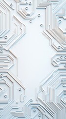 Aufkleber - Abstract white circuit board design with central empty space ideal for text or placement.