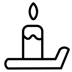 Poster - Candle Dinner Light Line Icon