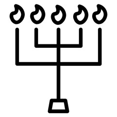 Poster - Candle Dinner Light Line Icon