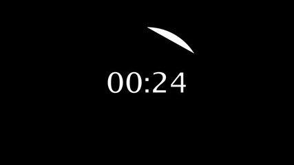 Wall Mural - countdown 30 seconds animation 4k with white text white circle