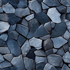 Poster - Textured dark gray and black surface with sharp edges resembling broken rocks, perfect for backgrounds and artistic projects SEAMLESS PATTERN