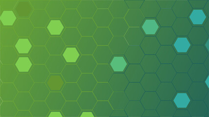 Poster - Abstract green honeycomb. Abstract background with honeycomb shapes.