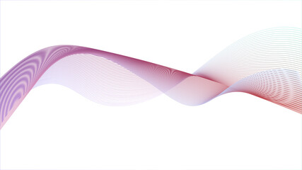 Poster - Abstract colorful smooth wave on a white background. Abstract vector wavy lines flowing smooth curve colorful concept of technology, science, music, modern.