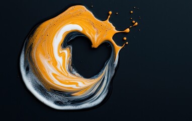 Poster - Abstract Gold White Black Paint Splash