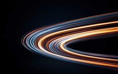 Poster - Abstract Light Trails: Concentric Circles of