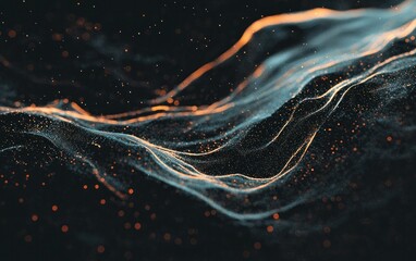 Poster - Abstract Orange Teal Particle Flow