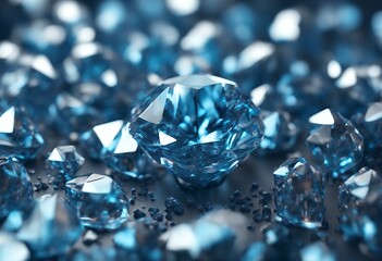 Poster - diamond background texture crystal abstract 3d rendering blue close graphic bling concept fashion triangle glow gem wallpaper three-dimensional geometric illustration polygon decoration beautiful