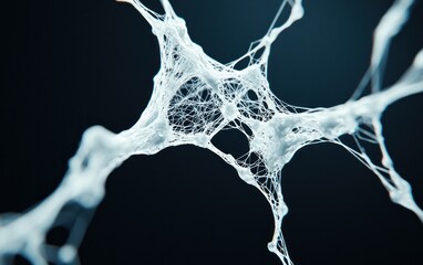Poster - Abstract White Network Structure on Dark
