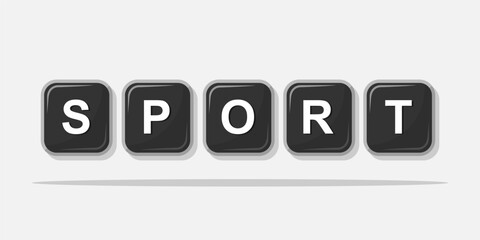 Fototapete - typography SPORT word art illustration, editable text effect, eps file format