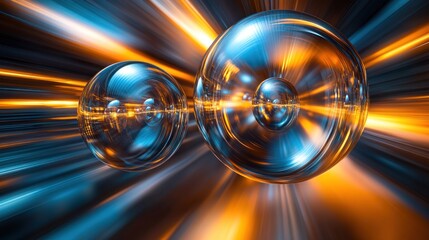 Poster - Abstract Speed, Chromatic Spheres in Motion