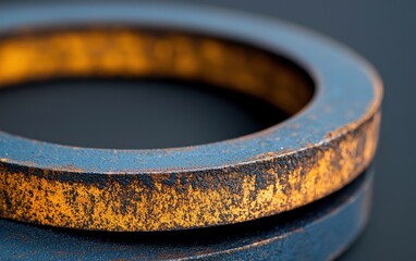 Poster - Blue and Orange Metallic Ring Macro