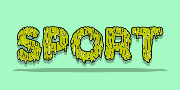 typography SPORT word art illustration, editable text effect, eps file format