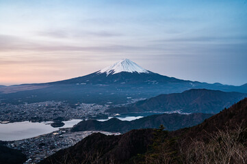 Aufkleber - 山梨県新道峠からの富士山と河口湖