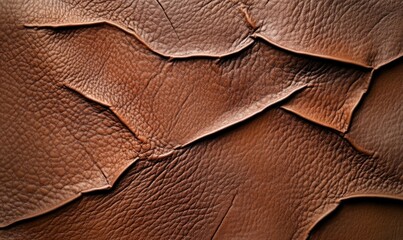 Poster - A rich brown leather background showcases a textured, layered abstract design for creative projects.