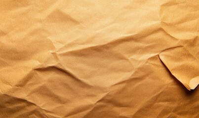 Poster - The detailed texture of crumpled brown kraft paper creates a rustic, organic background for design.