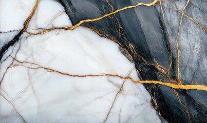 Poster - Elegant marble background with striking gold veins adding a touch of luxury and sophistication to any design.
