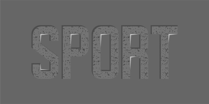 typography SPORT word art illustration, editable text effect, eps file format