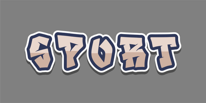 typography SPORT word art illustration, editable text effect, eps file format