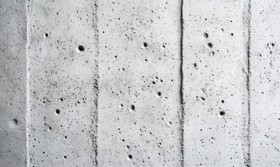 Poster - Detailed view of a gray concrete wall featuring a rough texture and unique small holes.