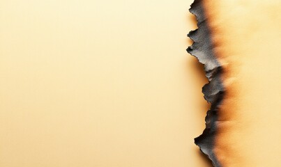 Poster - Elegant light peach paper background accented with a textured, dark, dramatically burnt edge.