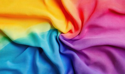 Poster - A spectrum of color cascades across softly draped fabric, creating a vibrant rainbow texture.