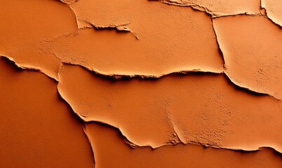 Poster - Close-up reveals a heavily textured terracotta wall with stylized plastering creating a warm backdrop.