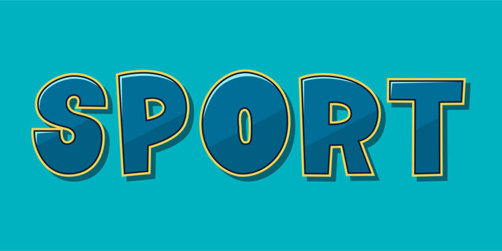 typography SPORT word art illustration, editable text effect, eps file format