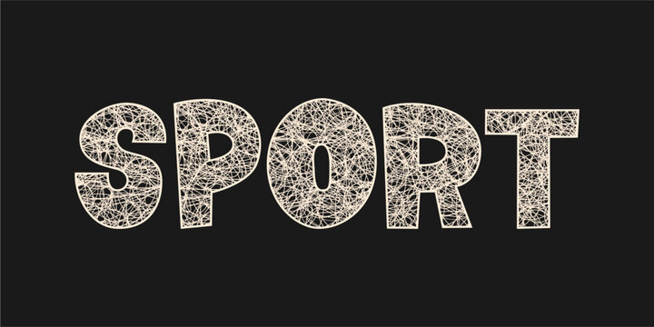 typography SPORT word art illustration, editable text effect, eps file format