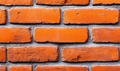 Poster - A striking close-up reveals the rich texture and pattern of a classic red brick wall.