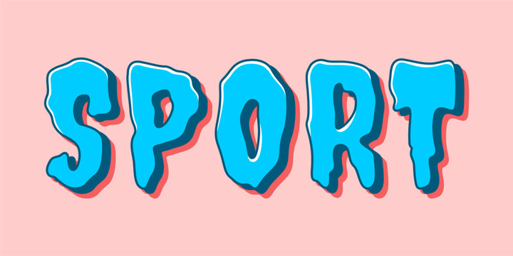 typography SPORT word art illustration, editable text effect, eps file format