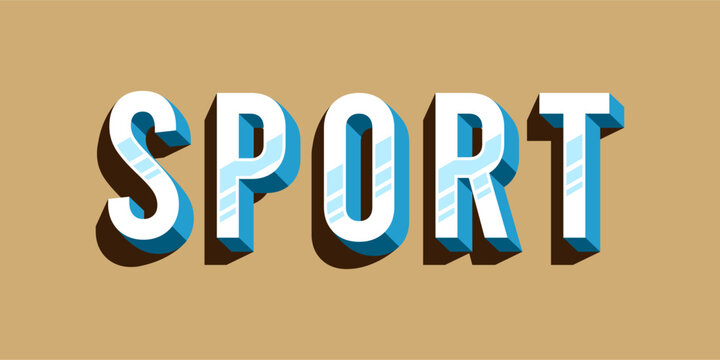 typography SPORT word art illustration, editable text effect, eps file format