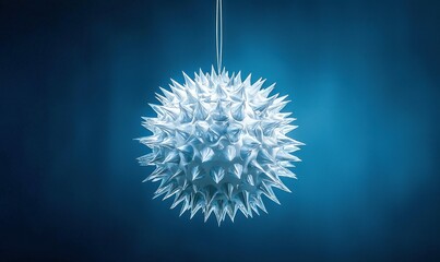 Poster - Dramatic spiky sphere object with dynamic lighting creates a captivating abstract composition.