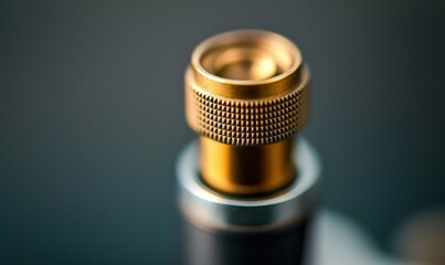 Poster - Detailed close-up reveals the intricate texture and metallic sheen of a golden cylindrical object.