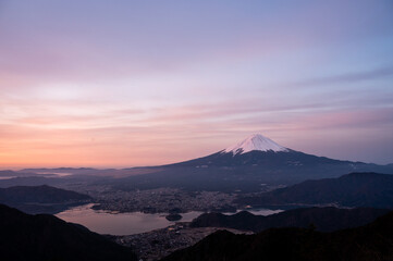 Aufkleber - 山梨県新道峠からの富士山と河口湖