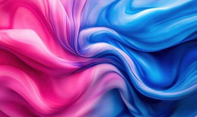 Poster - An abstract background featuring flowing, swirling patterns in vibrant shades of pink and blue.