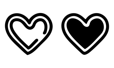 Poster - Minimal Heart Icon Set – Outline and Solid Love Heart Vector Design
