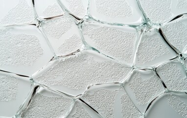 Poster - Cracked Glass Abstract Texture: White and Teal