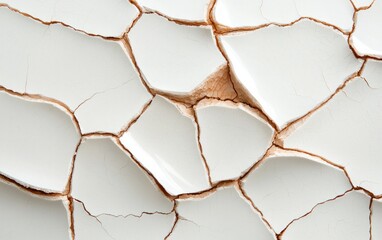Poster - Cracked Off-White Surface Texture
