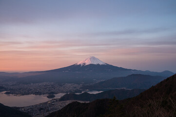 Aufkleber - 山梨県新道峠からの富士山と河口湖