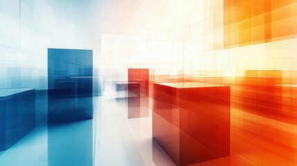 Poster - A modern architectural visualization presents abstract geometric shapes in vibrant colors and lines.
