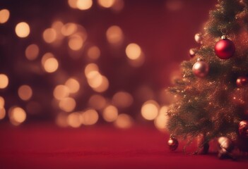 Wall Mural - logo new background christmas winter bokeh theme holiday lights merry tree text red year happy xmas 